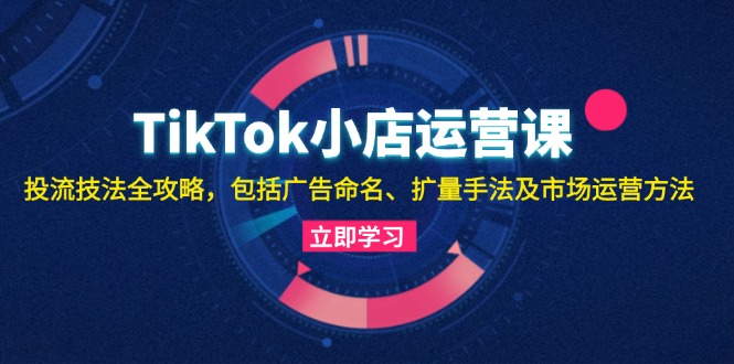 （13063期）TikTok小店运营课：投流技法全攻略，包括广告命名 扩量手法及市场运营方法-咩咩网络