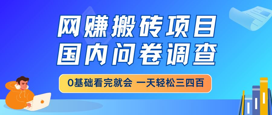 （14578期）网赚搬砖项目，国内问卷调查，0基础看完就会 一天轻松三四百，靠谱副业…-咩咩网络