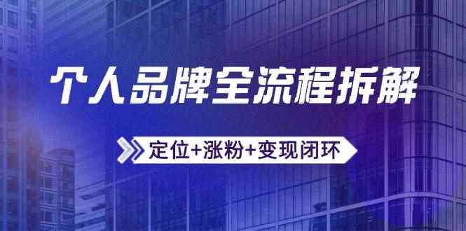 （14799期）个人品牌全流程拆解：定位+涨粉+变现闭环，微信生态运营与资源整合-咩咩网络