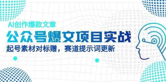 （14709期）公众号爆文项目实战，AI创作爆款文章，起号素材对标赠（附赛道AI提示词）-咩咩网络