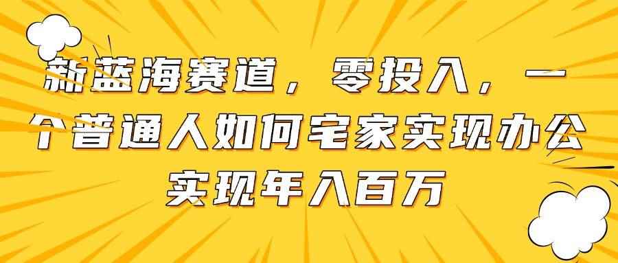 （14700期）新蓝海赛道，零投入，一个普通人如何宅家办公实现年入百万-咩咩网络