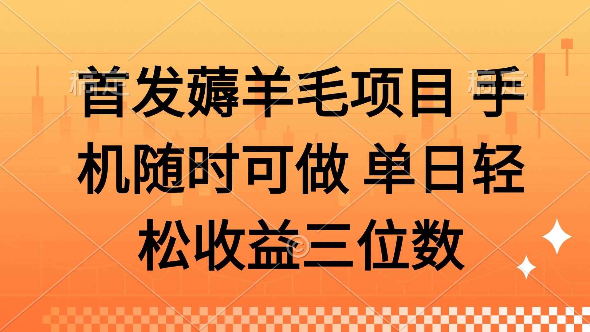 （14686期）薅羊毛项目 手机随时可做 单日轻松收益三位数-咩咩网络