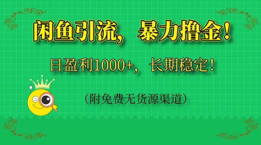 （14647期）闲鱼引流，暴力撸金，日盈利1000+，长期稳定！（附免费无货源渠道）-咩咩网络