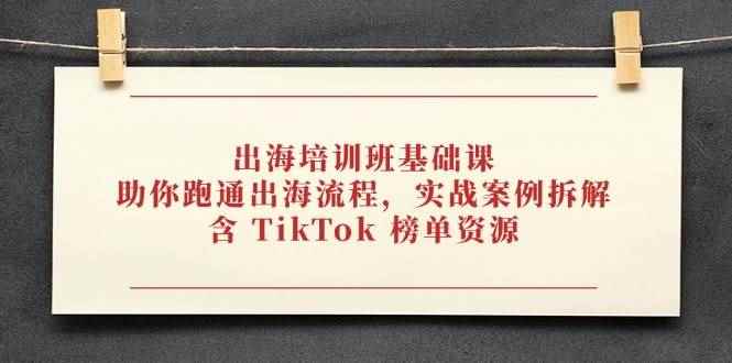 （14555期）出海培训班基础课，助你跑通出海流程，实战案例拆解，含 TikTok 榜单资源-咩咩网络