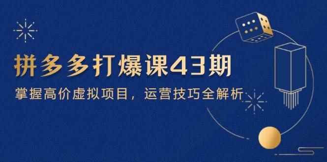 （14546期）拼多多打爆课第 43 期，掌握高价虚拟项目，运营技巧全解析（15节）-咩咩网络