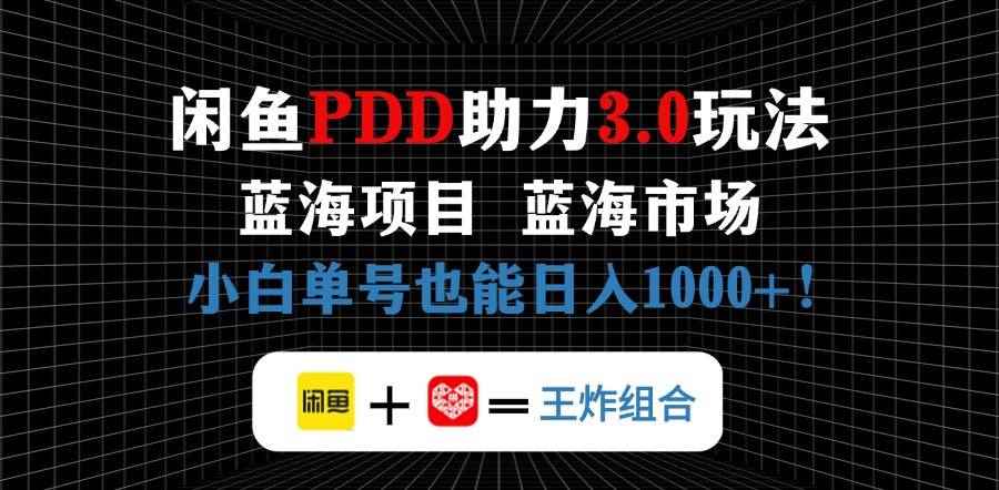（14516期）闲鱼卖拼多多助力项目，蓝海市场新手也能单号日入1000+-咩咩网络