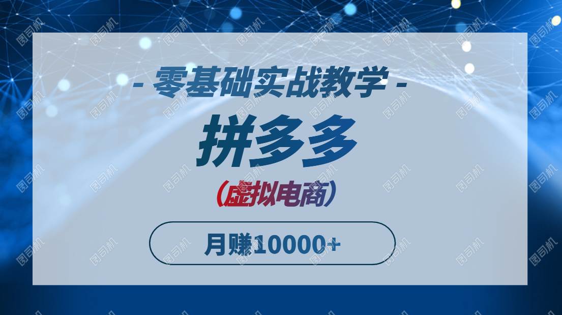 图片[1]-（14880期）拼多多虚拟电商，零基础实战教学，快速打爆商品，新手也能月入10000+-咩咩网络