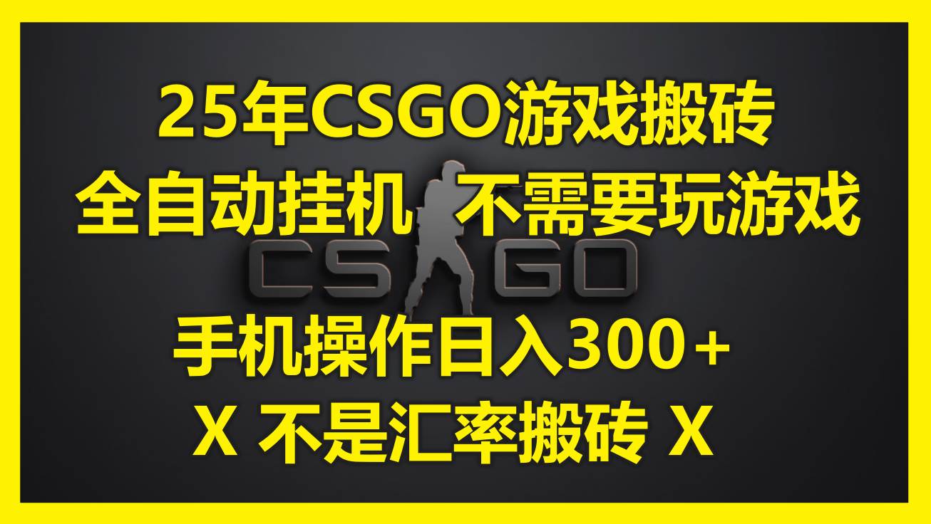（14902期）25年CSGO游戏搬砖，全自动挂机，不需要玩游戏，手机操作日入300+。(不…-咩咩网络