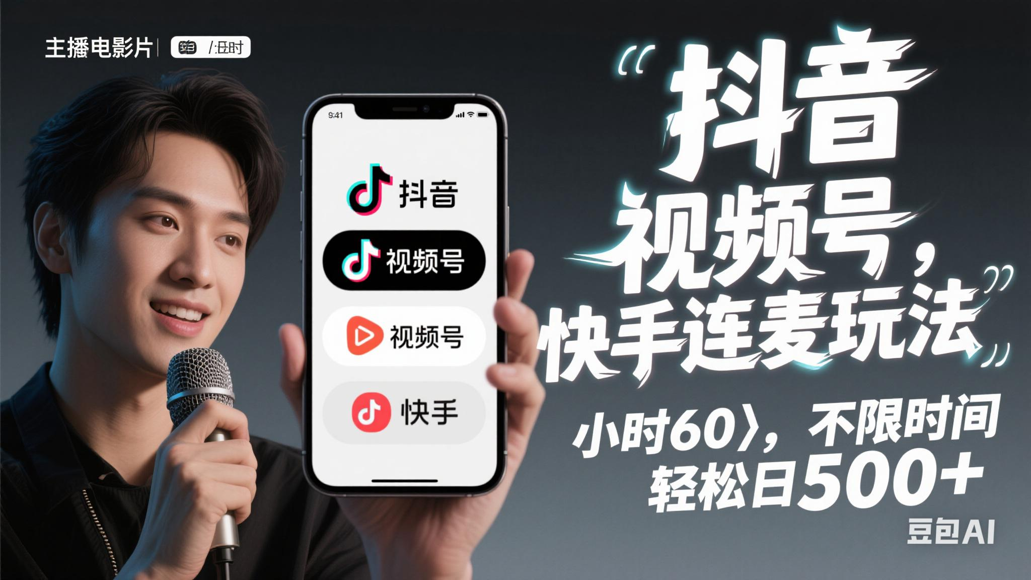 （14899期）抖音，快手，视频号无脑连麦玩法！快速入门，单日稳冲1000+-咩咩网络