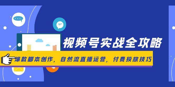 （14925期）视频号实战全攻略，爆款脚本创作，自然流直播运营，付费投放技巧-咩咩网络