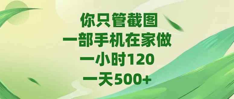 （15039期）你只管截图，一部手机在家做，一小时120，-天500+-咩咩网络