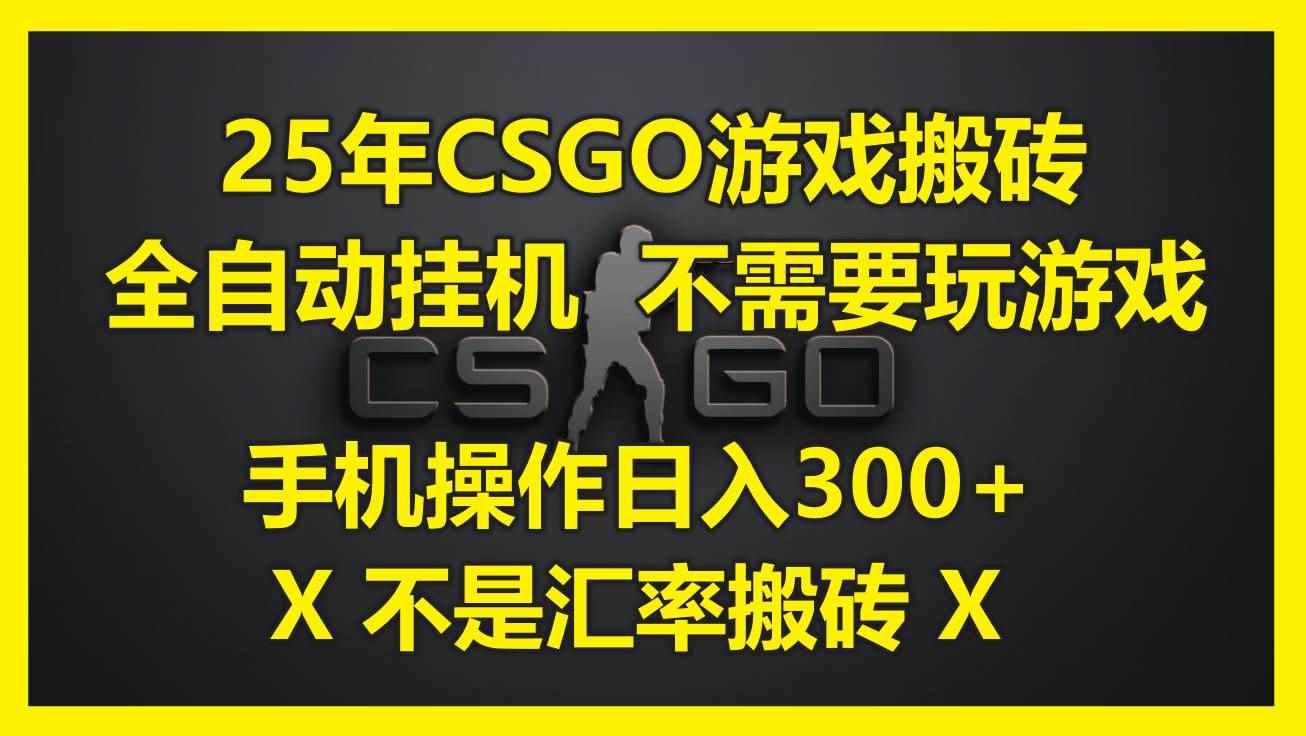 （14902期）25年CSGO游戏搬砖，全自动挂机，不需要玩游戏，手机操作日入300+。(不…-咩咩网络
