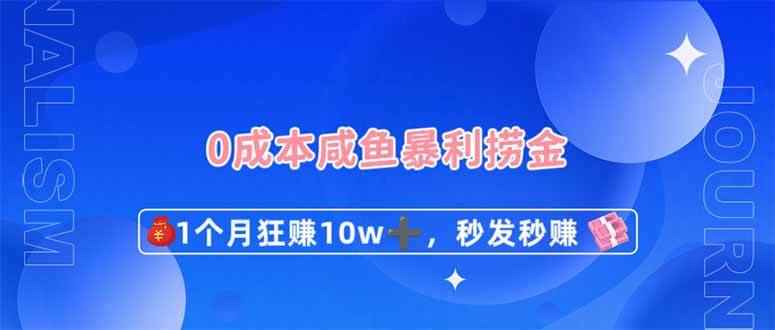 （14257期）0成本闲鱼暴利捞金，1个月狂赚10W+，秒发秒赚新玩法-咩咩网络
