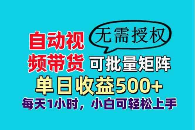 （14229期）自动视频带货，可批量矩阵，单日收益500+、轻松实现睡后收益，小白可…-咩咩网络