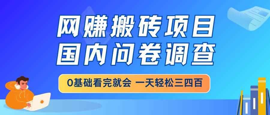 （14578期）网赚搬砖项目，国内问卷调查，0基础看完就会 一天轻松三四百，靠谱副业…-咩咩网络