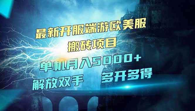 （14516期）全网热门游戏欧美服端游搬砖，最新开服，项目红利期，单机月入5000+-咩咩网络