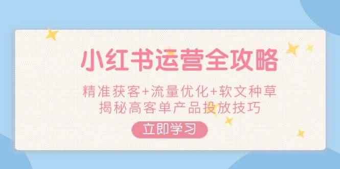 （14207期）小红书运营全攻略，精准获客+流量优化+软文种草，揭秘高客单产品投放技巧-咩咩网络