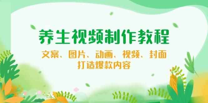 （14163期）养生视频制作教程，文案、图片、动画、视频、封面，打造爆款内容-咩咩网络