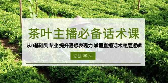 （13961期）茶叶 主播必备话术课 从0基础到专业 提升语感表现力 掌握直播话术底层逻辑-咩咩网络
