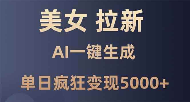 （13866期）美女暴力拉新，通过AI一键生成，单日疯狂变现5000+，纯小白一学就会！-咩咩网络