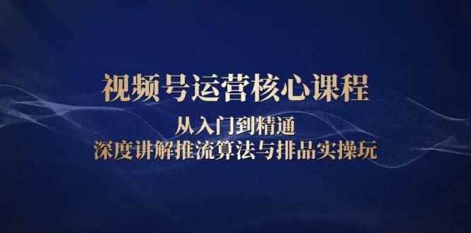 （13863期）视频号运营核心课程，从入门到精通，深度讲解推流算法与排品实操玩-咩咩网络