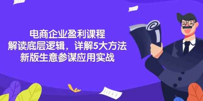 （13815期）电商企业盈利课程：解读底层逻辑，详解5大方法论，新版生意参谋应用实战-咩咩网络