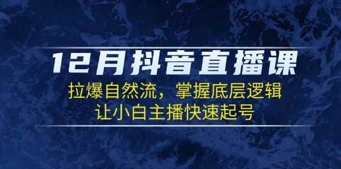 （13807期）12月抖音直播课：拉爆自然流，掌握底层逻辑，让小白主播快速起号-咩咩网络