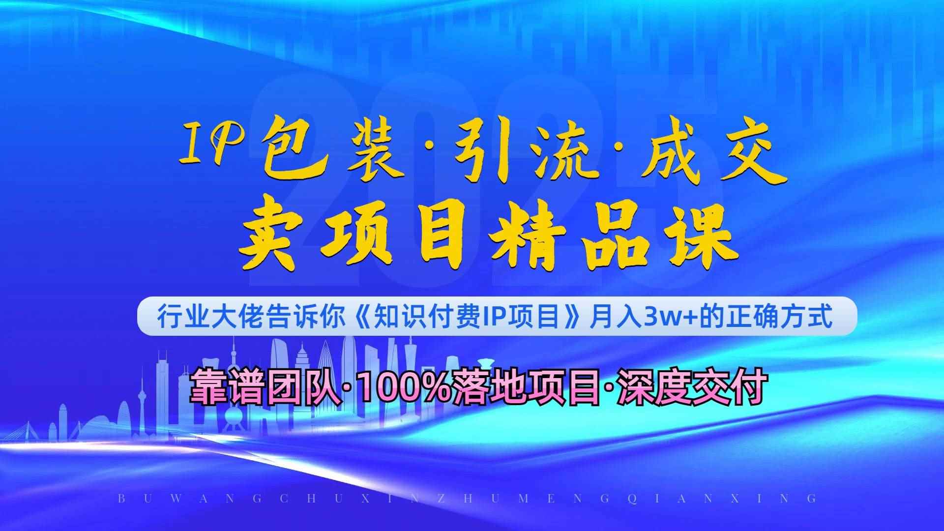 （13780期）《IP包装·暴力引流·闪电成交卖项目精品课》如何在众多导师中脱颖而出？-咩咩网络