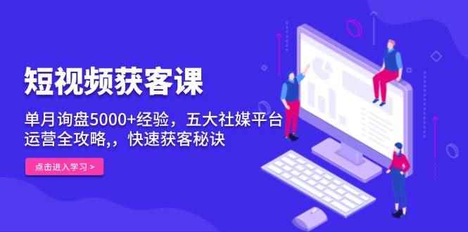 （13715期）短视频获客课，单月询盘5000+经验，五大社媒平台运营全攻略,，快速获客…-咩咩网络