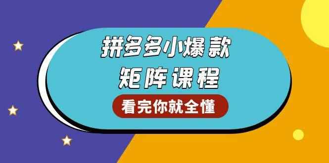（13699期）拼多多爆款矩阵课程：教你测出店铺爆款，优化销量，提升GMV，打造爆款群-咩咩网络