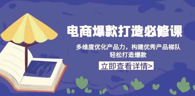 （13689期）电商爆款打造必修课：多维度优化产品力，构建优秀产品梯队，轻松打造爆款-咩咩网络