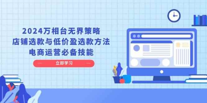 （13633期）2024万相台无界策略，店铺选款与低价盈选款方法，电商运营必备技能-咩咩网络