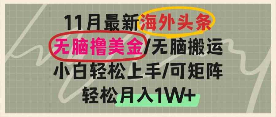（13390期）海外头条，无脑搬运撸美金，小白轻松上手，可矩阵操作，轻松月入1W+-咩咩网络