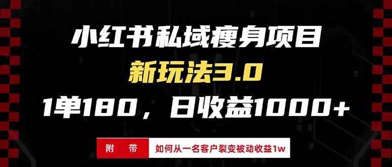 （13348期）小红书瘦身项目3.0模式，新手小白日赚收益1000+（附从一名客户裂变收益…-咩咩网络