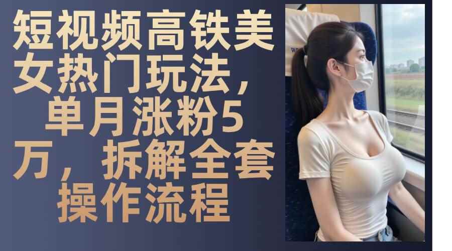 （13318期）短视频高铁美女热门玩法，单月涨粉5万，拆解全套操作流程-咩咩网络