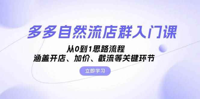 （13279期）多多自然流店群入门课，从0到1思路流程，涵盖开店、加价、截流等关键环节-咩咩网络