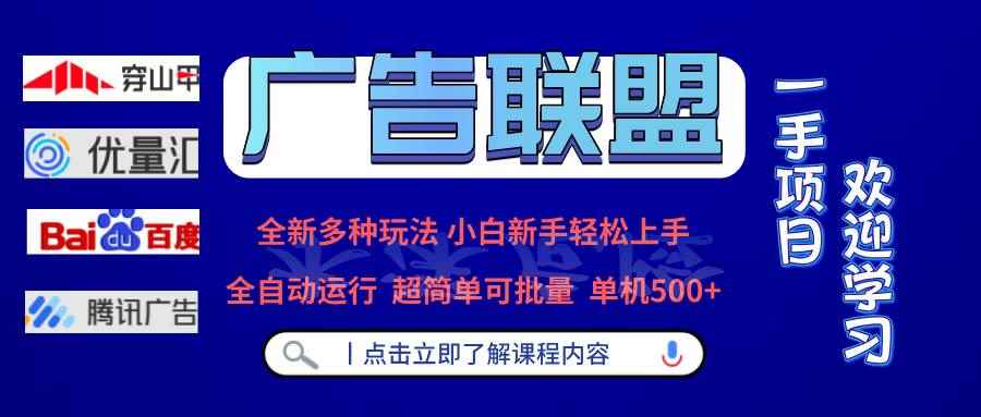 （13258期）广告联盟 全新多种玩法 单机500+  全自动运行  可批量运行-咩咩网络