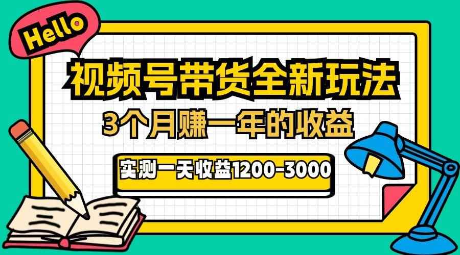 （13211期）24年下半年风口项目，视频号带货全新玩法，3个月赚一年收入，实测单日…-咩咩网络
