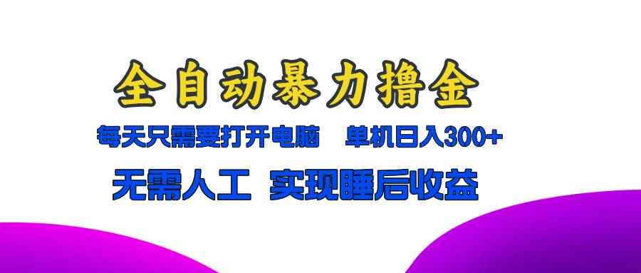 （13186期）全自动暴力撸金，只需要打开电脑，单机日入300+无需人工，实现睡后收益-咩咩网络