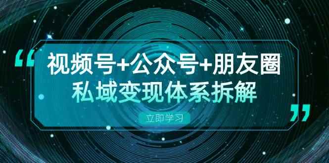 （13174期）视频号+公众号+朋友圈私域变现体系拆解，全体平台流量枯竭下的应对策略-咩咩网络