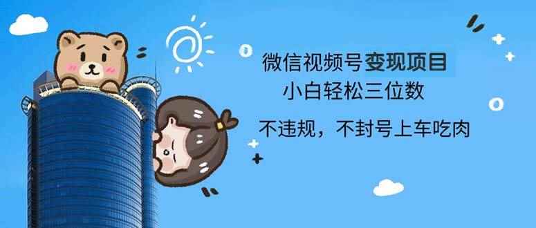 （13115期）2024最新微信视频号变现项目，小白轻松月入四位数-咩咩网络