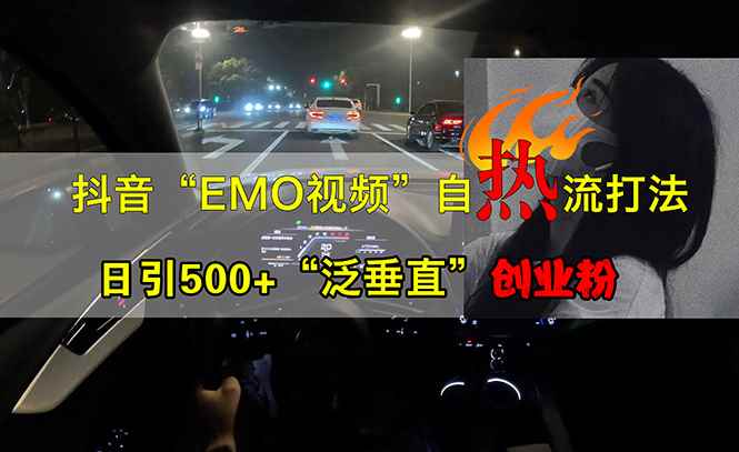 （13029期）抖音EMO视频自热打法，日引500+“泛垂直”创业粉-咩咩网络
