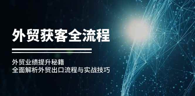 （12982期）外贸获客全流程：外贸业绩提升秘籍：全面解析外贸出口流程与实战技巧-咩咩网络