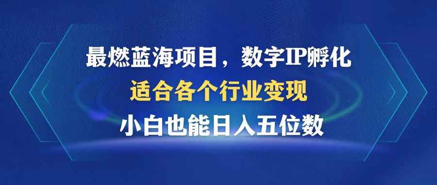 （12941期）最燃蓝海项目  数字IP孵化  适合各个行业变现  小白也能日入5位数-咩咩网络