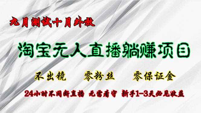 （12862期）淘宝无人直播最新玩法，九月测试十月外放，不出镜零粉丝零保证金，24小…-咩咩网络