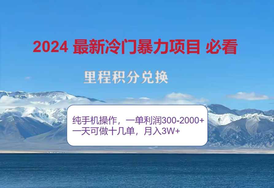 （12856期）2024惊爆冷门暴利！出行高峰来袭，里程积分，高爆发期，一单300+—2000…-咩咩网络