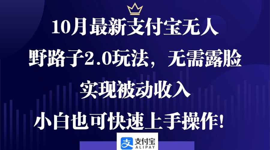 （12824期）10月最新支付宝无人野路子2.0玩法，无需露脸，实现被动收入，小白也可…-咩咩网络