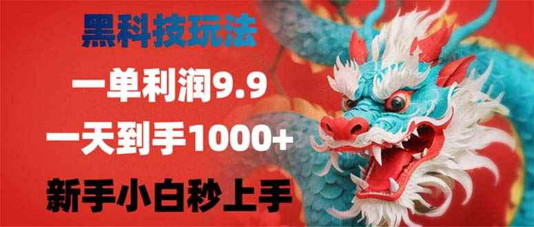 （12793期）黑科技玩法，一单利润9.9,一天到手1000+，新手小白秒上手-咩咩网络