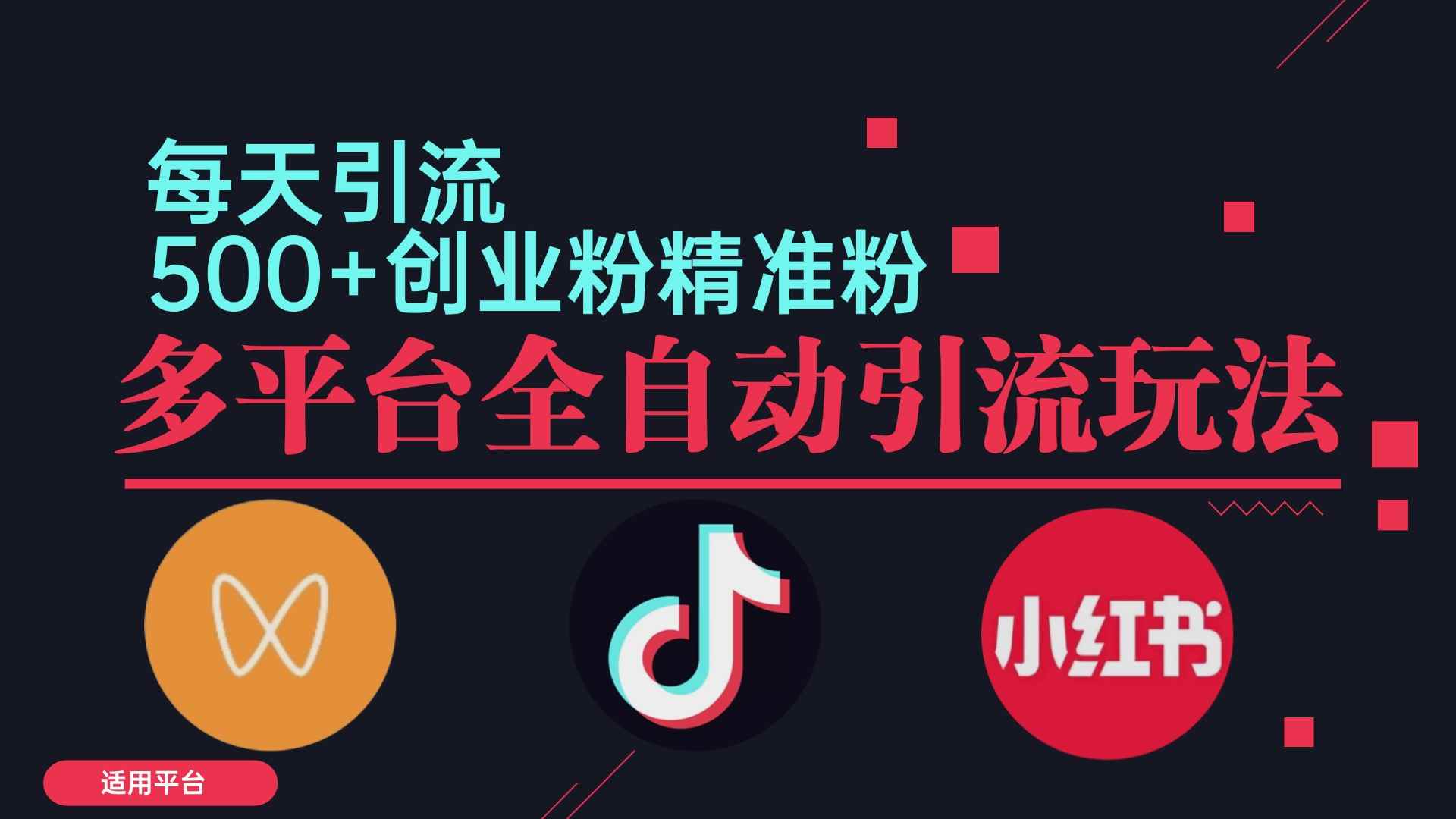 （12765期）小红书抖音视频号截流自热全平台引流打法，全自动引流【日引2000+精准…-咩咩网络