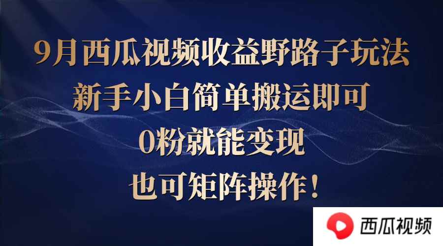 （12760期）西瓜视频收益野路子玩法，新手小白简单搬运即可，0粉就能变现，也可矩…-咩咩网络
